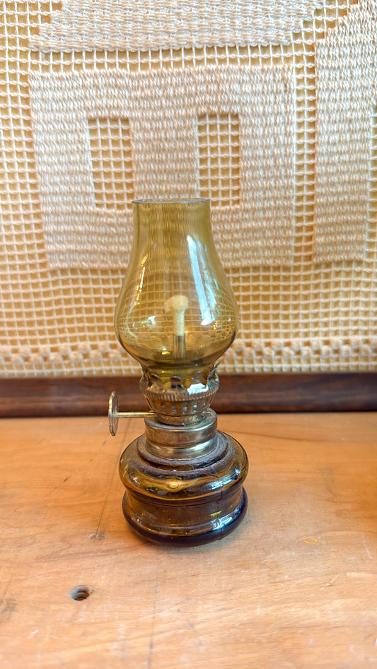 4” Tall Yellow Mini Oil Lamp