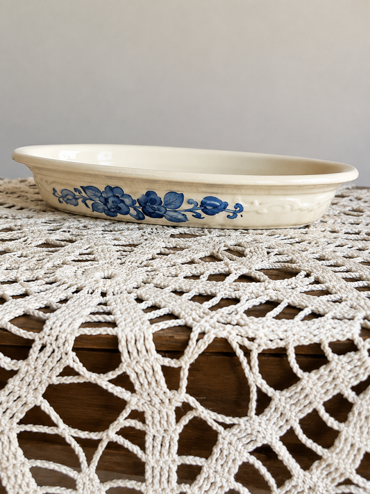 Blue Floral Detailed Serving Platter