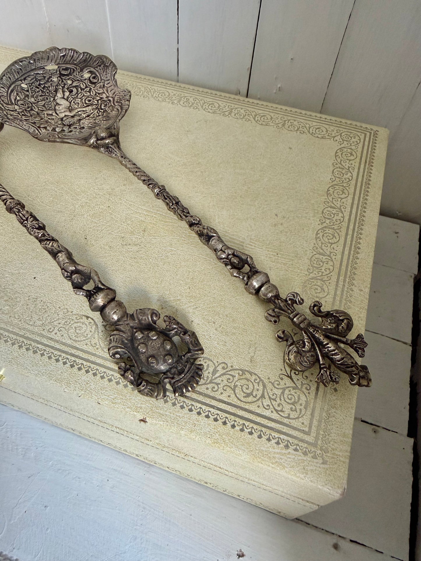 Pair of Antique Silver Serving Utensils