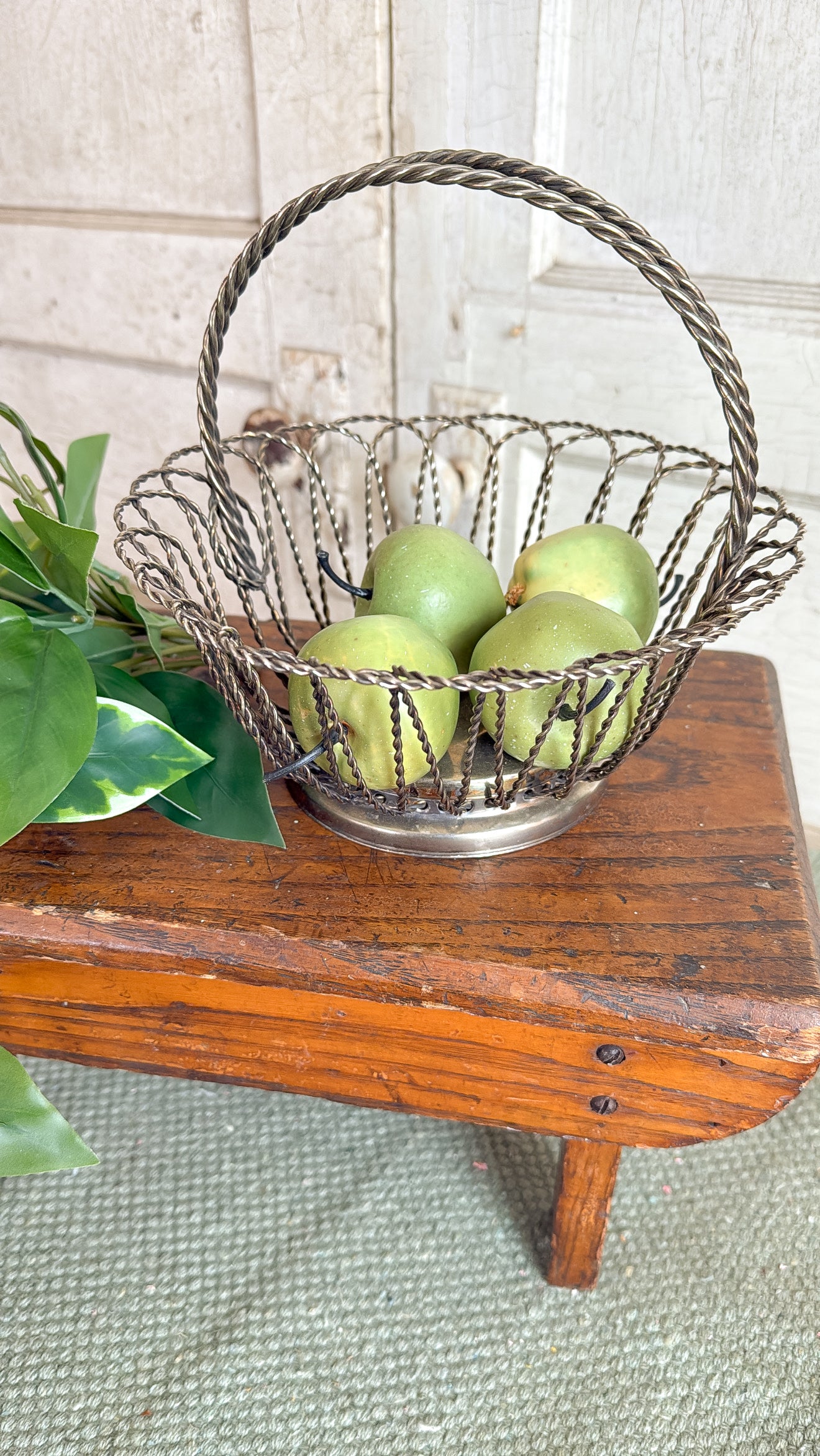 Vintage Metal Wired Basket