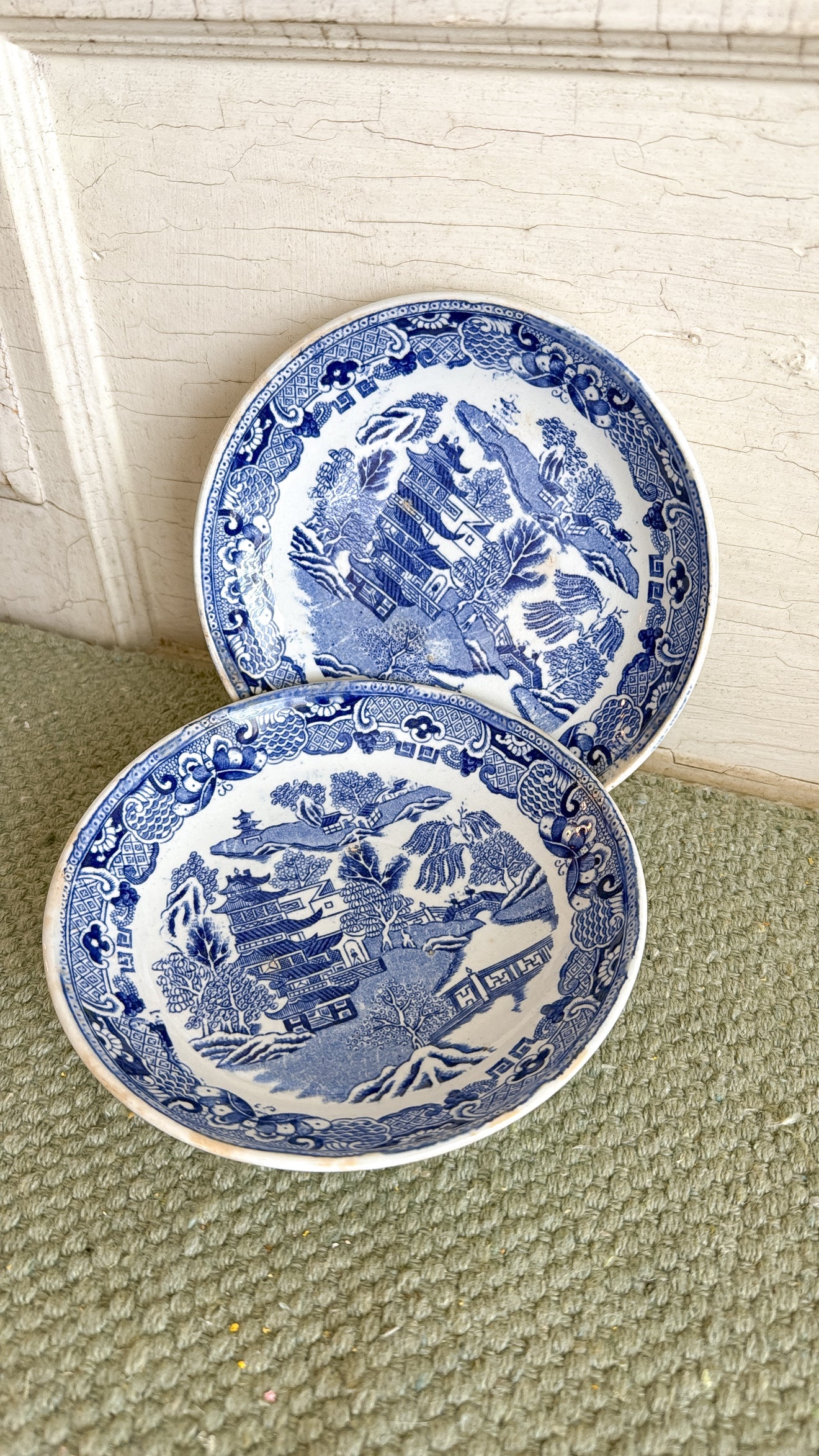 Set of 2 Blue Willow Bowls