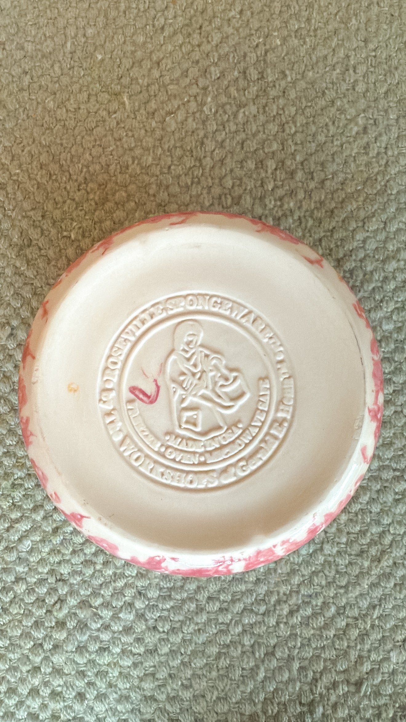 Pink Spongeware Small Dish