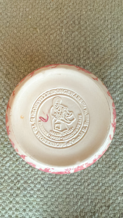 Pink Spongeware Small Dish