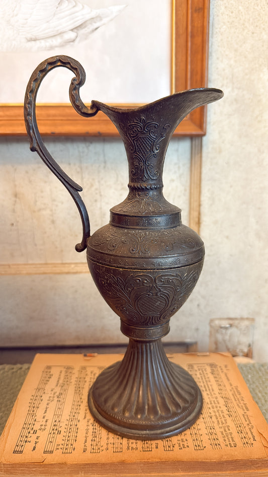 Vintage Ornate Brass Pitcher