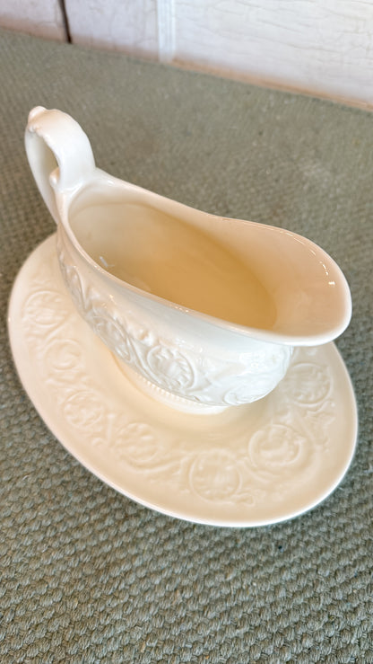 Wedgwood Gravy Boat w/ Attached Underplate