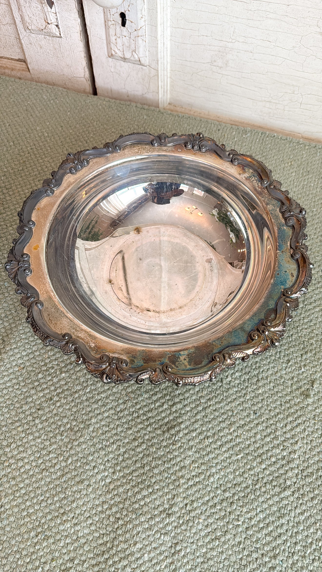 Silver Ornate Footed Bowl