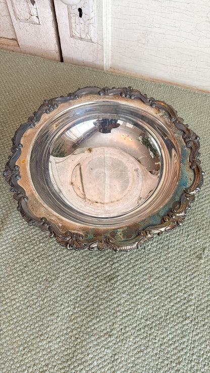 Silver Ornate Footed Bowl