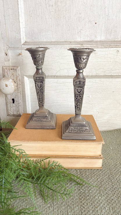 Pair of Vintage Silver Plated Candlesticks