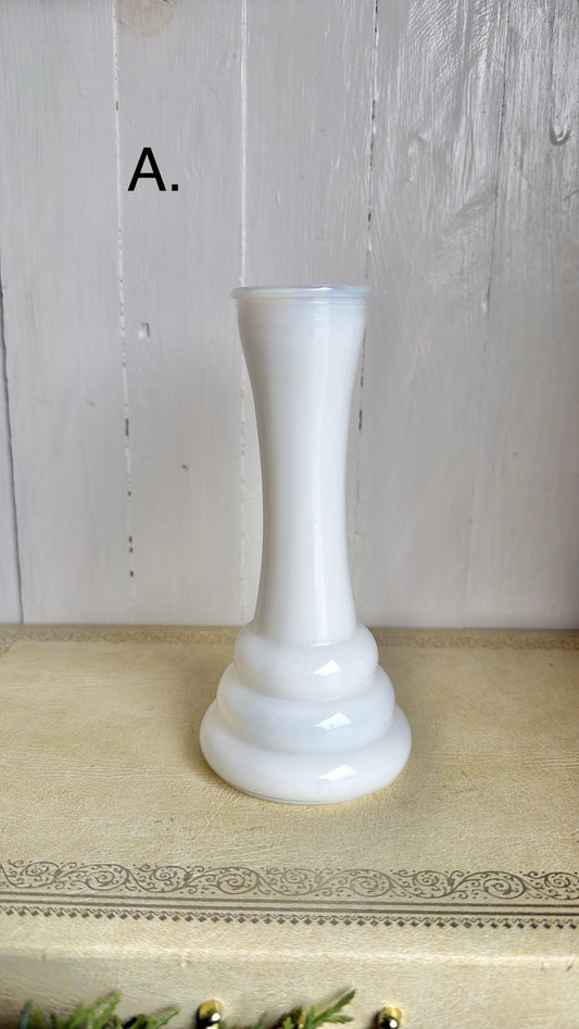 Small Milk Glass Bulb Vase