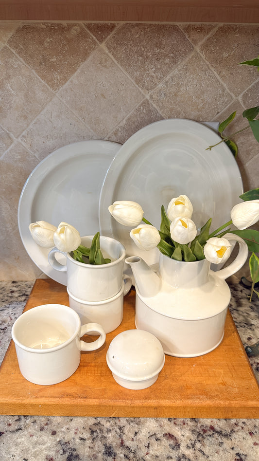Vintage Wedgwood Coffee Pot, Plate, Platter + 3 Mugs