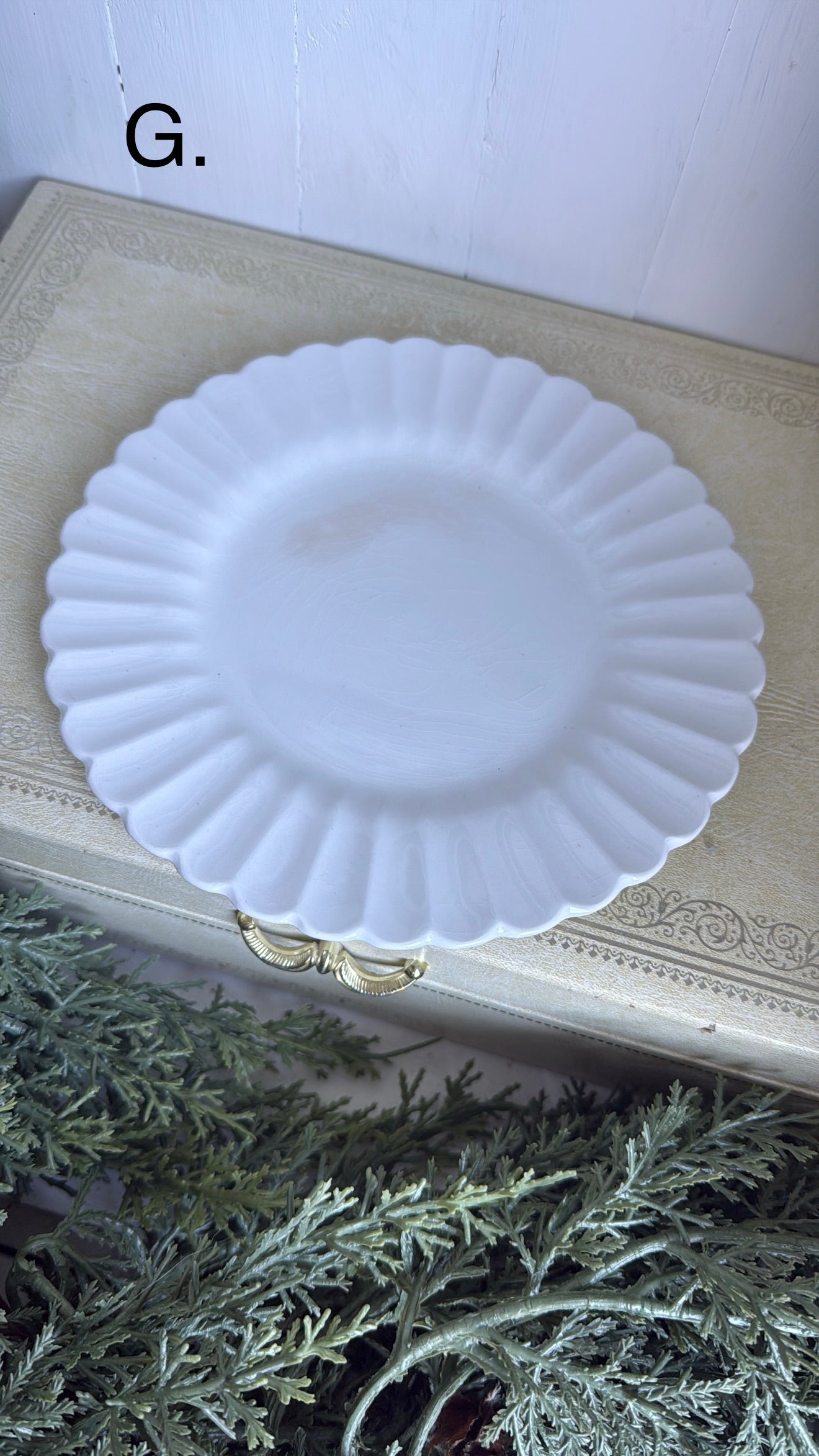 7” Ironstone Scalloped Plate