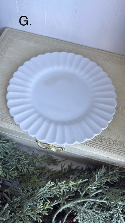 7” Ironstone Scalloped Plate