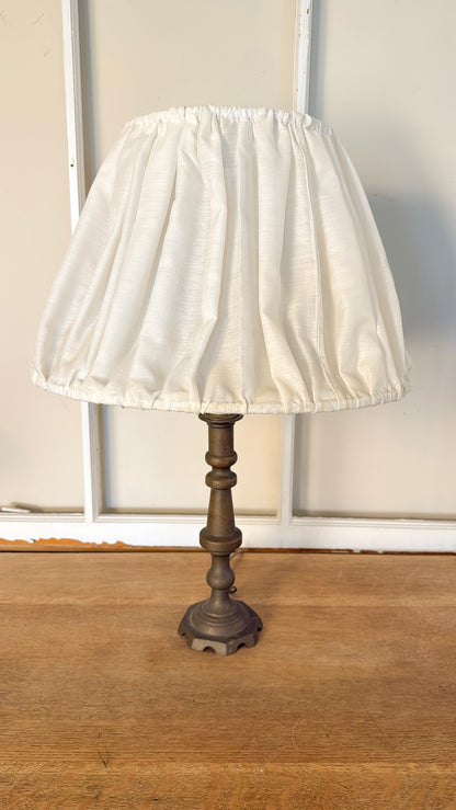 Brass Lamp w/ Pleated Fabric Shade