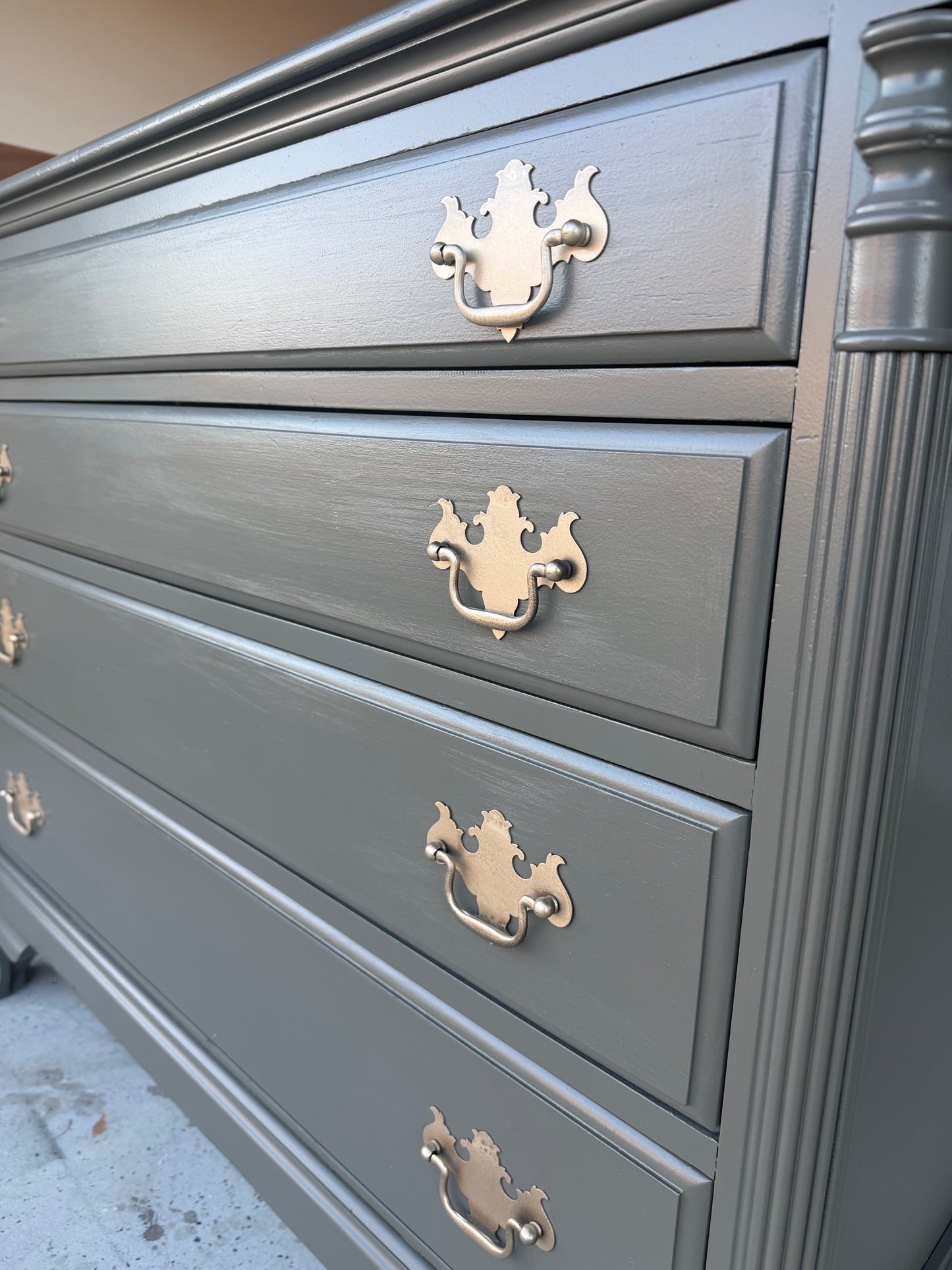 4-Drawer Dark Olive Dresser/Buffet