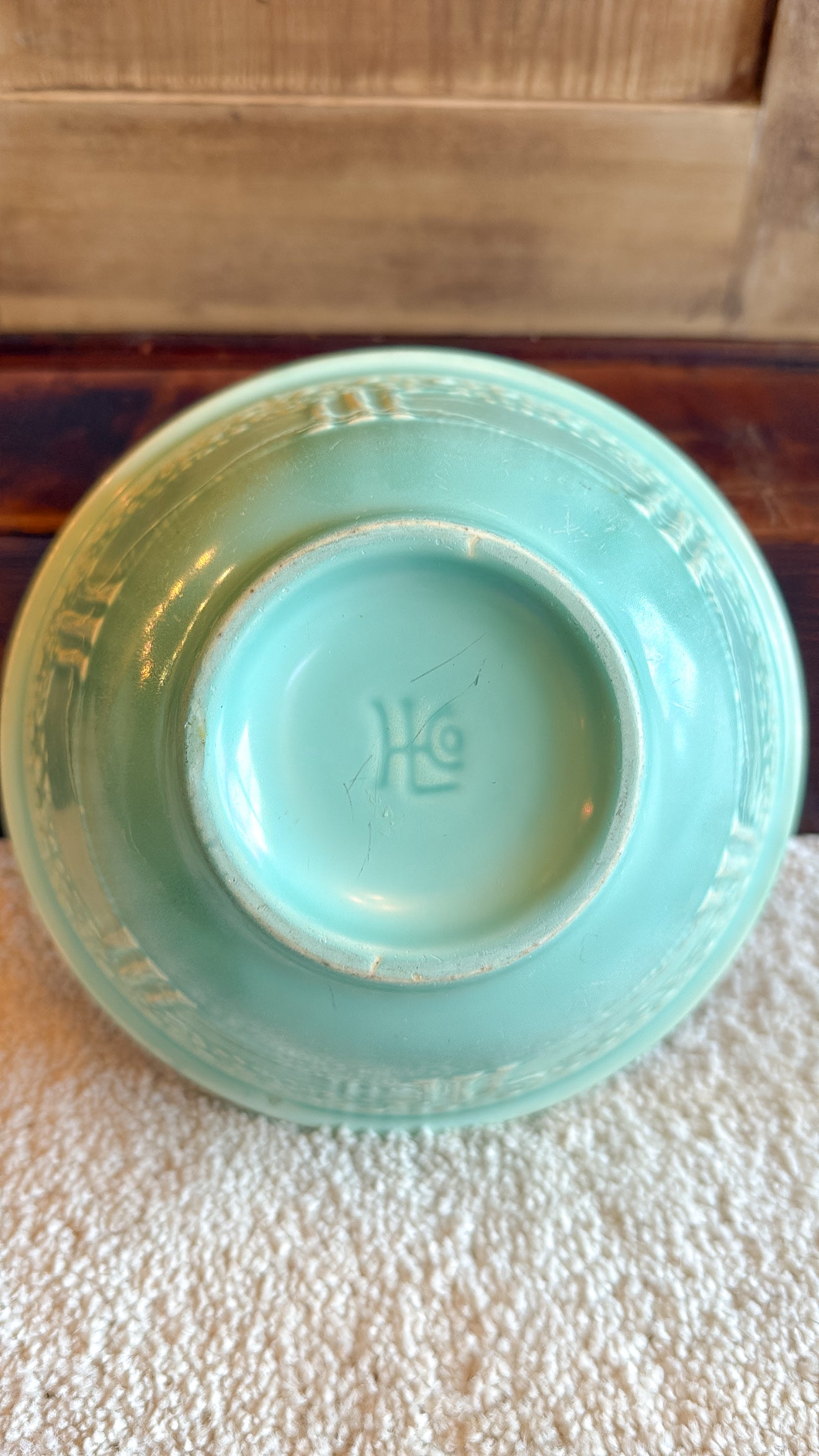 Vtg. Blue Laughlin Mixing Bowl