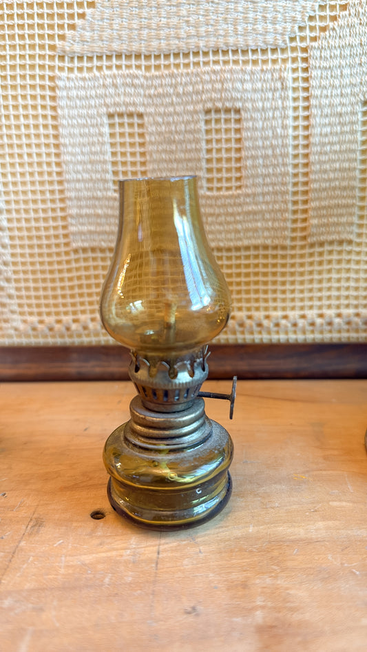 4” Tall Green Mini Oil Lamp