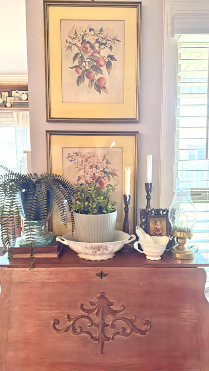 Crazed Ironstone Floral Tureen