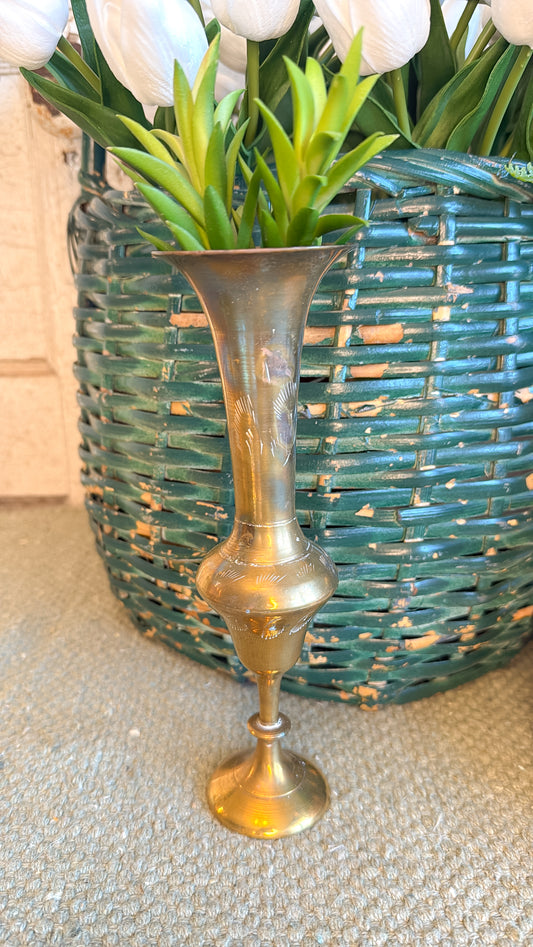 Brass Etched Vase