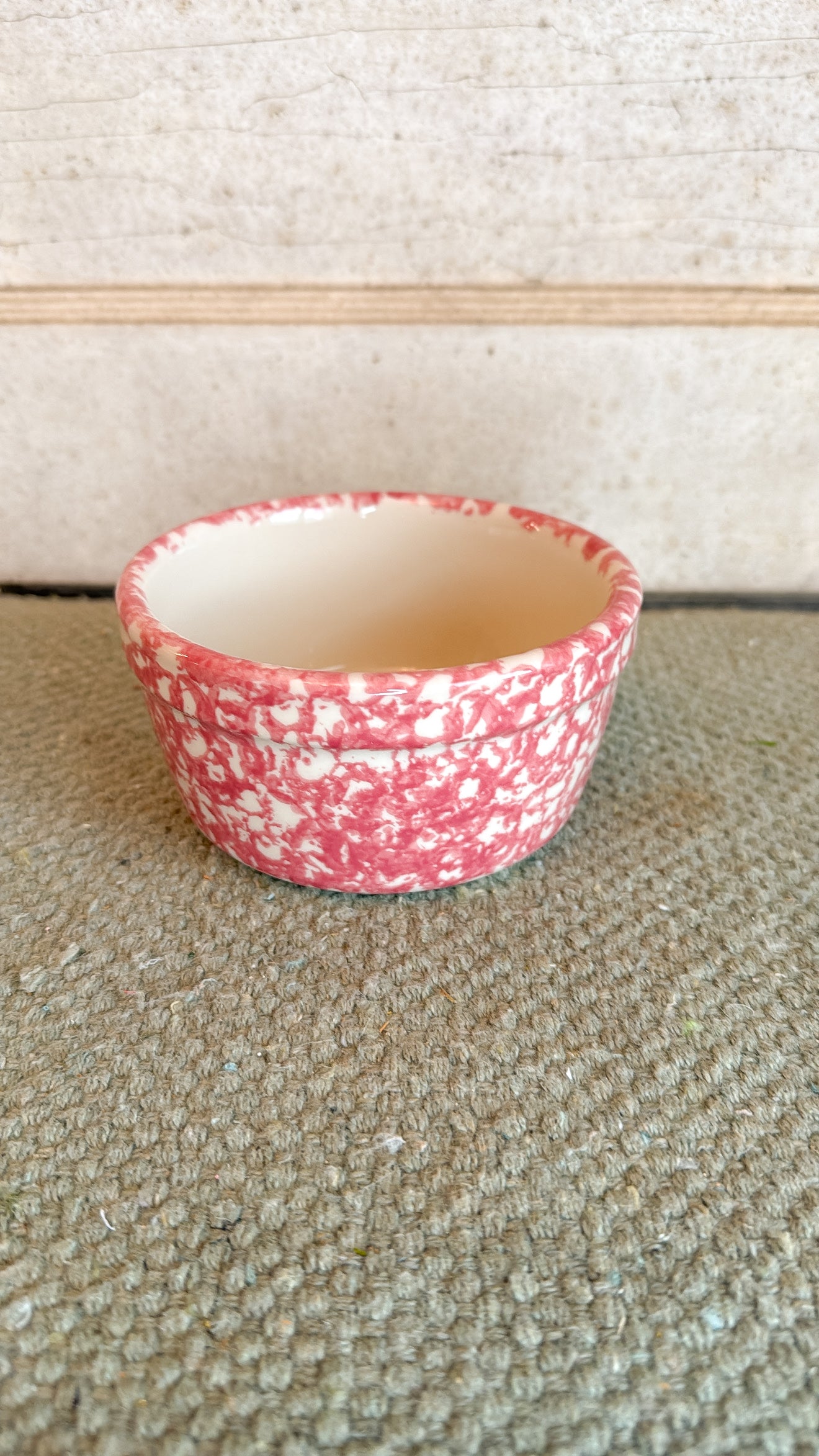 Pink Spongeware Small Dish