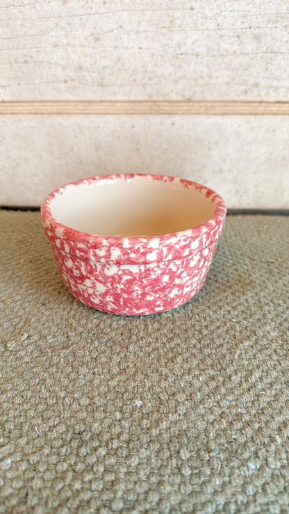 Pink Spongeware Small Dish
