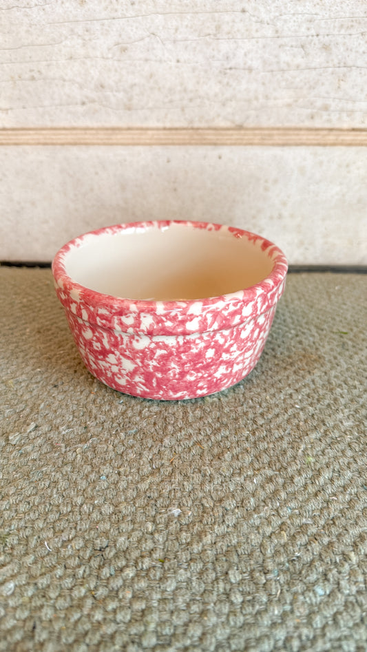 Pink Spongeware Small Dish