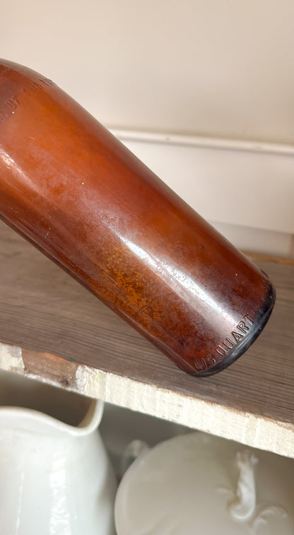 11.75”T Glass Amber Bottle