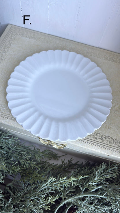 7” Ironstone Scalloped Plate