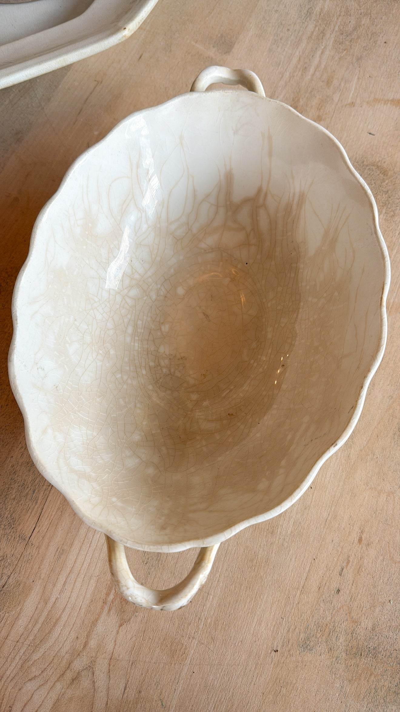 Crazed Ironstone Floral Tureen