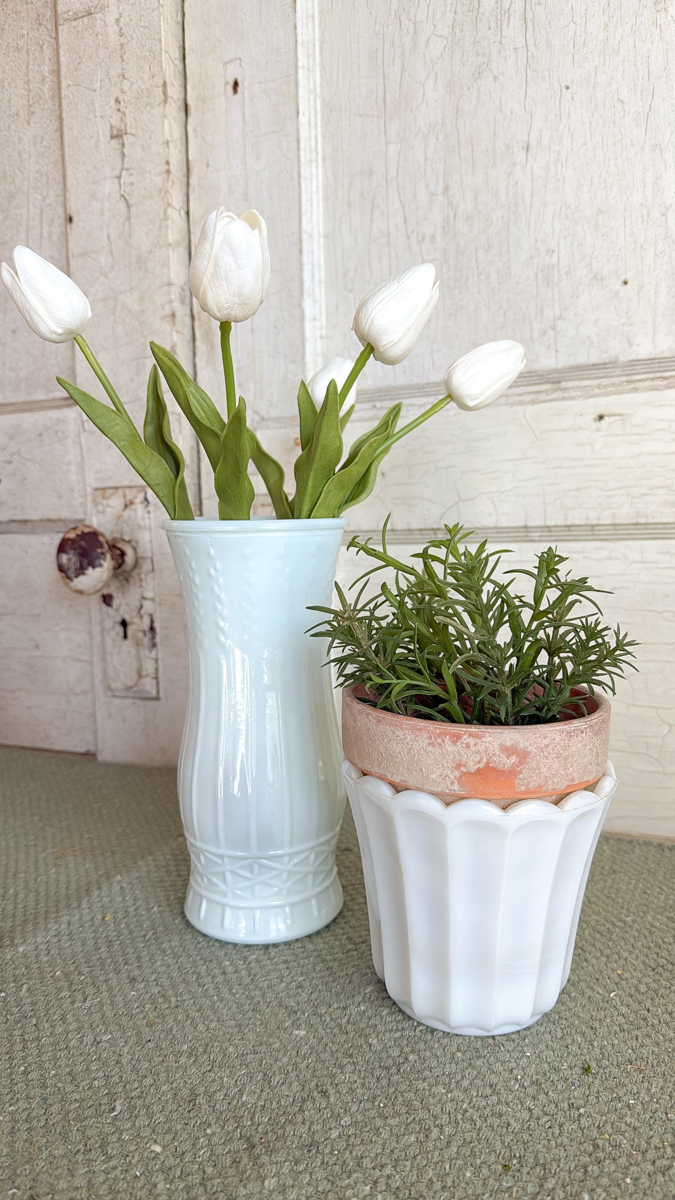 Milk Glass Flower Vase