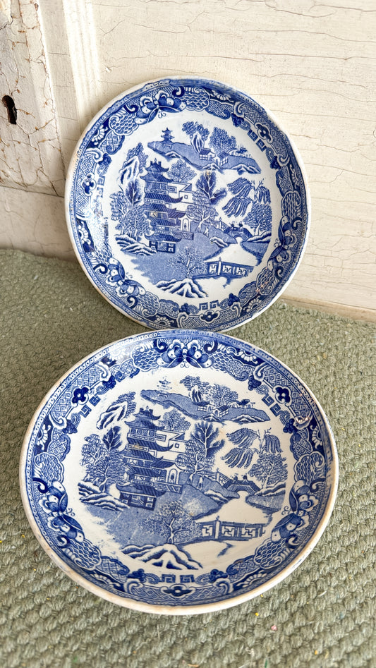 Set of 2 Blue Willow Bowls