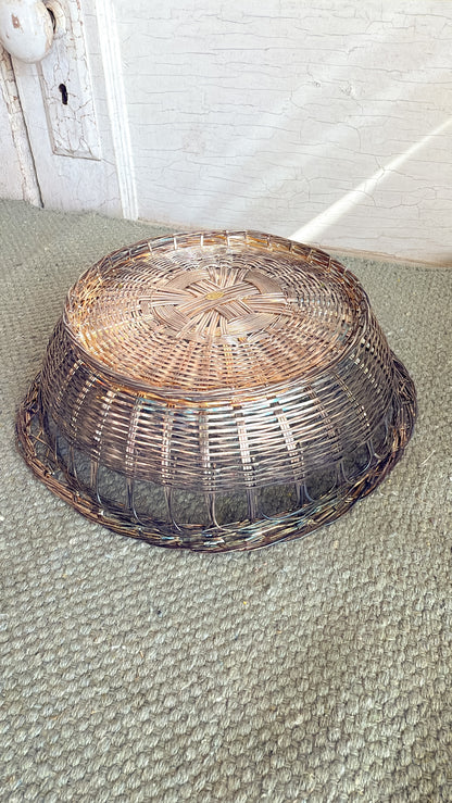 Vintage Silver Woven Metal Basket