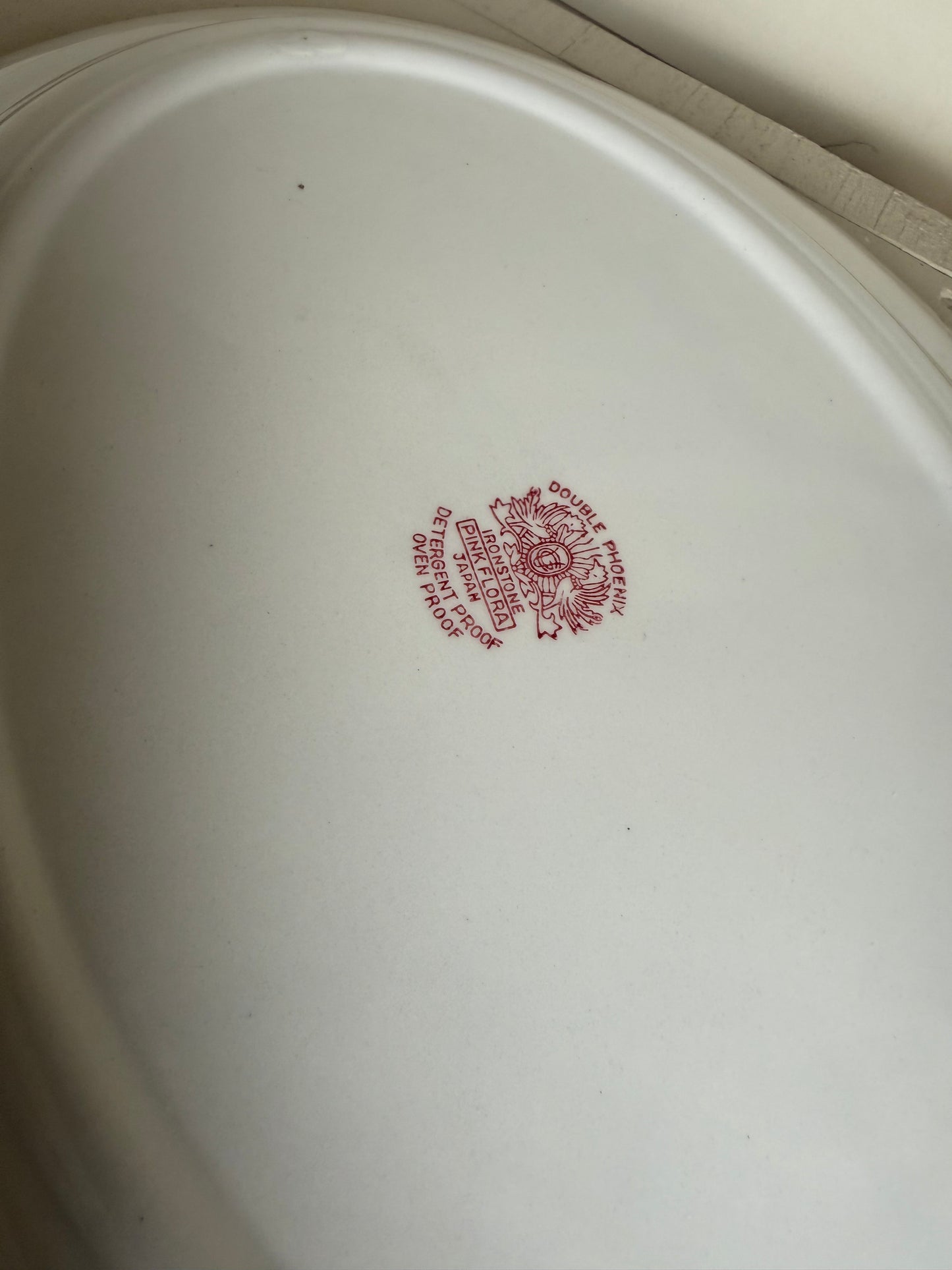 7.5” Red & White Ironstone Saucer