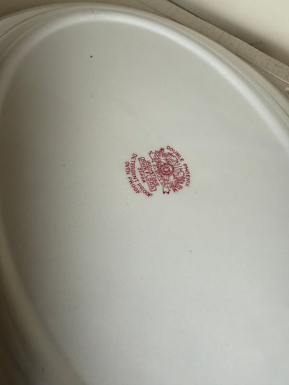 7.5” Red & White Ironstone Saucer