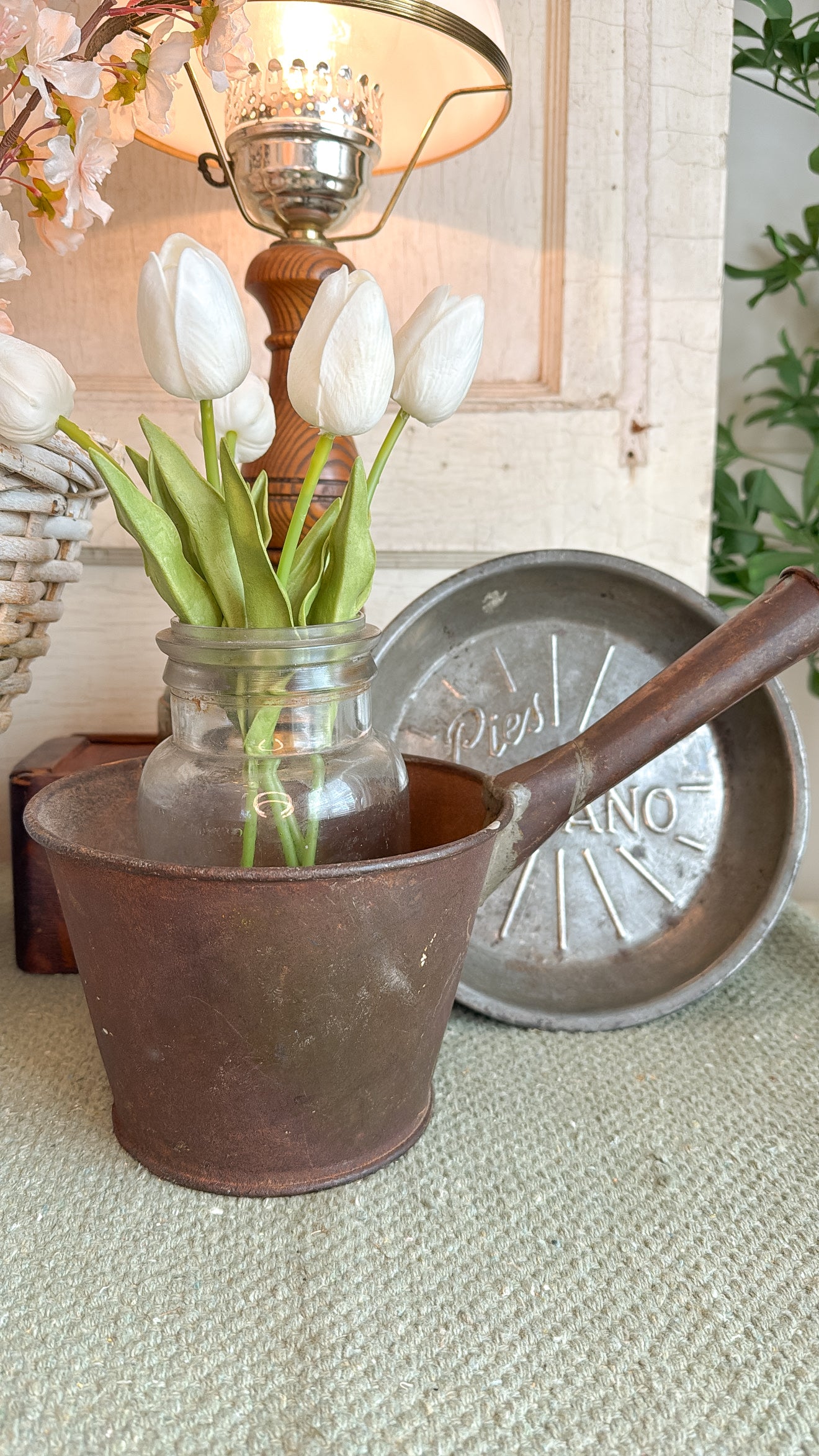 Primitive Tin Grain Scoop