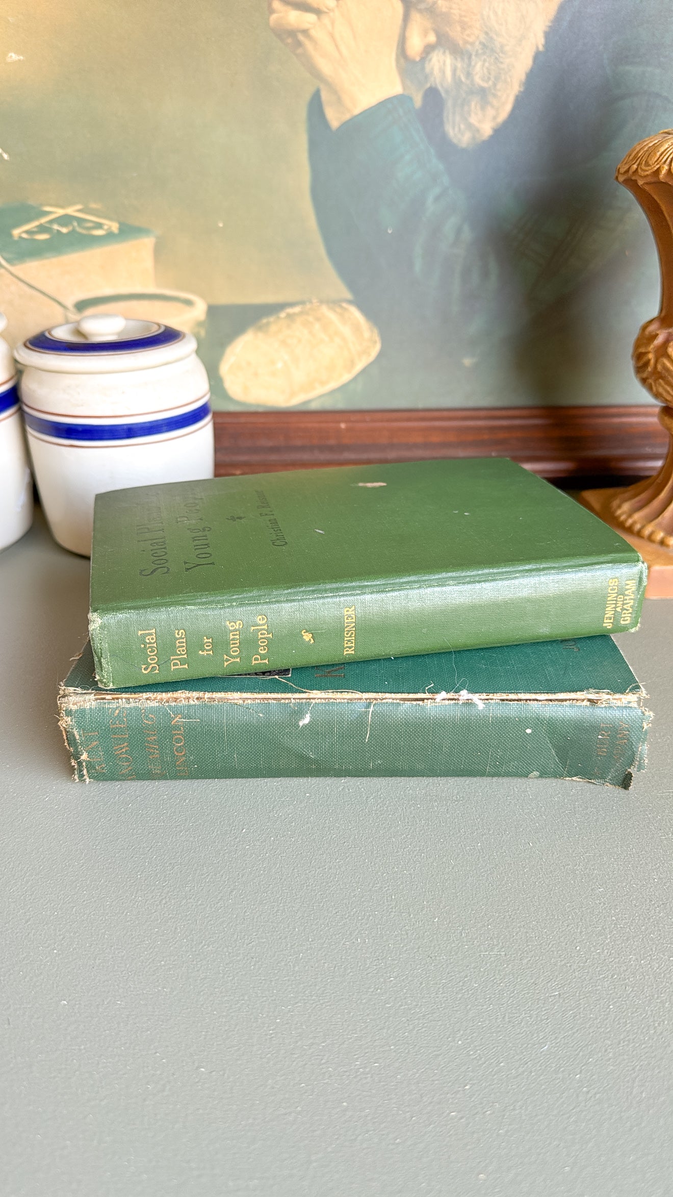 Set of 2 Old Green Books