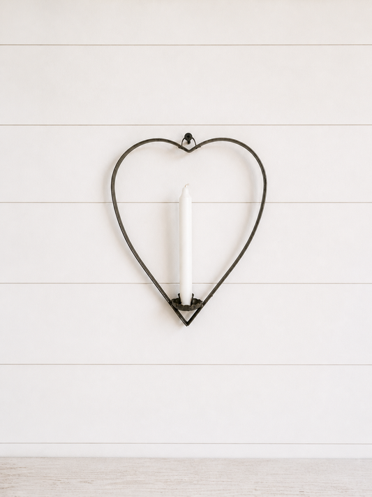 Vintage Heart Shaped Metal Candle Holder