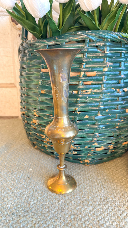 Brass Etched Vase