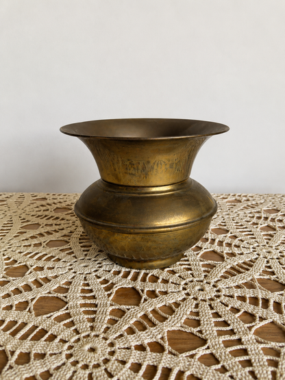 Vintage Brass Spittoon Vase