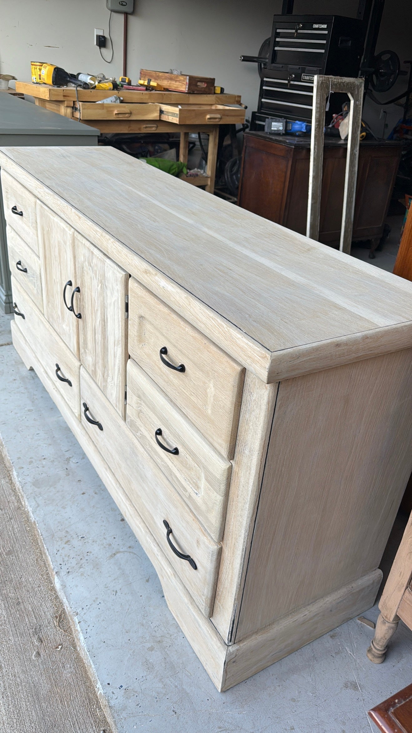 Bleached Solid Wood Dresser