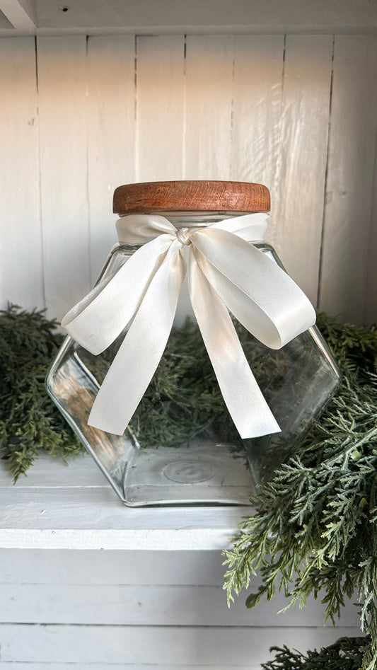 Vintage Wood Lid Jar