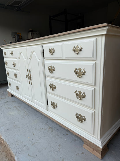12-Drawer Bleach and White Dresser