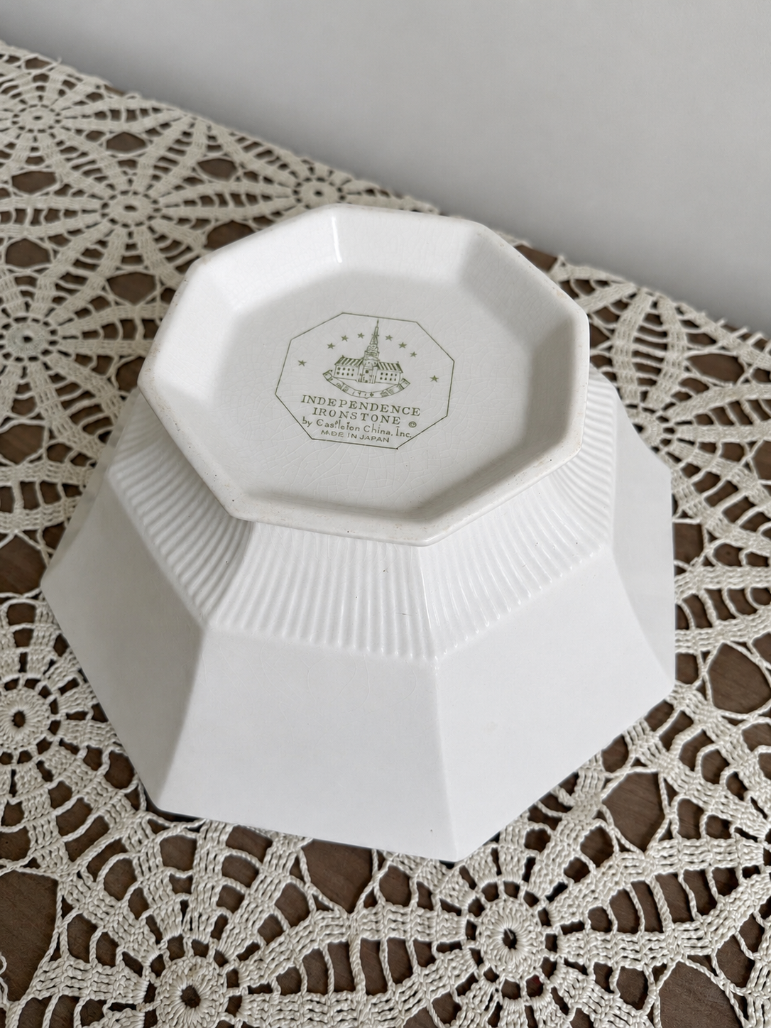Octogonal Ironstone Bowl