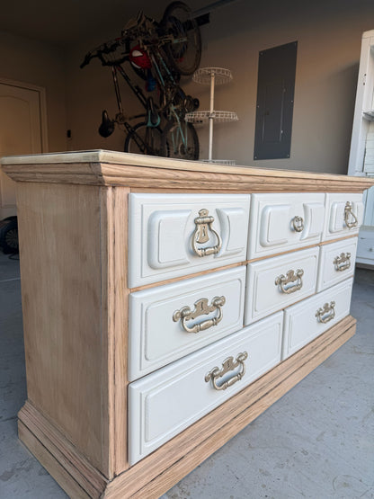 8-Drawer Bleached & White Dresser