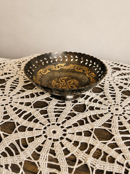 Brass & Silver Pedastal Trinket Holder