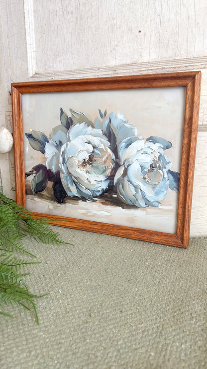 Blue Peony Print