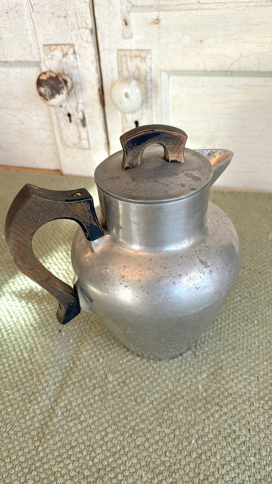 Vintage Pewter Coffee Pot w/ Wooden Handle