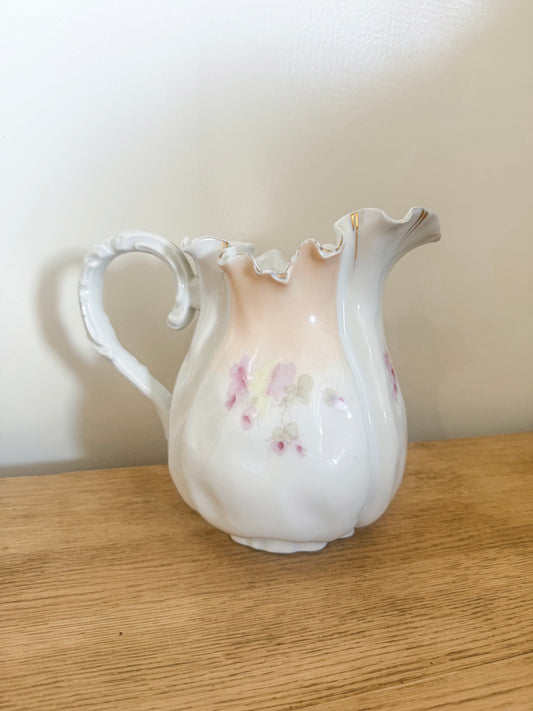 Ironstone Faded Floral Pitcher
