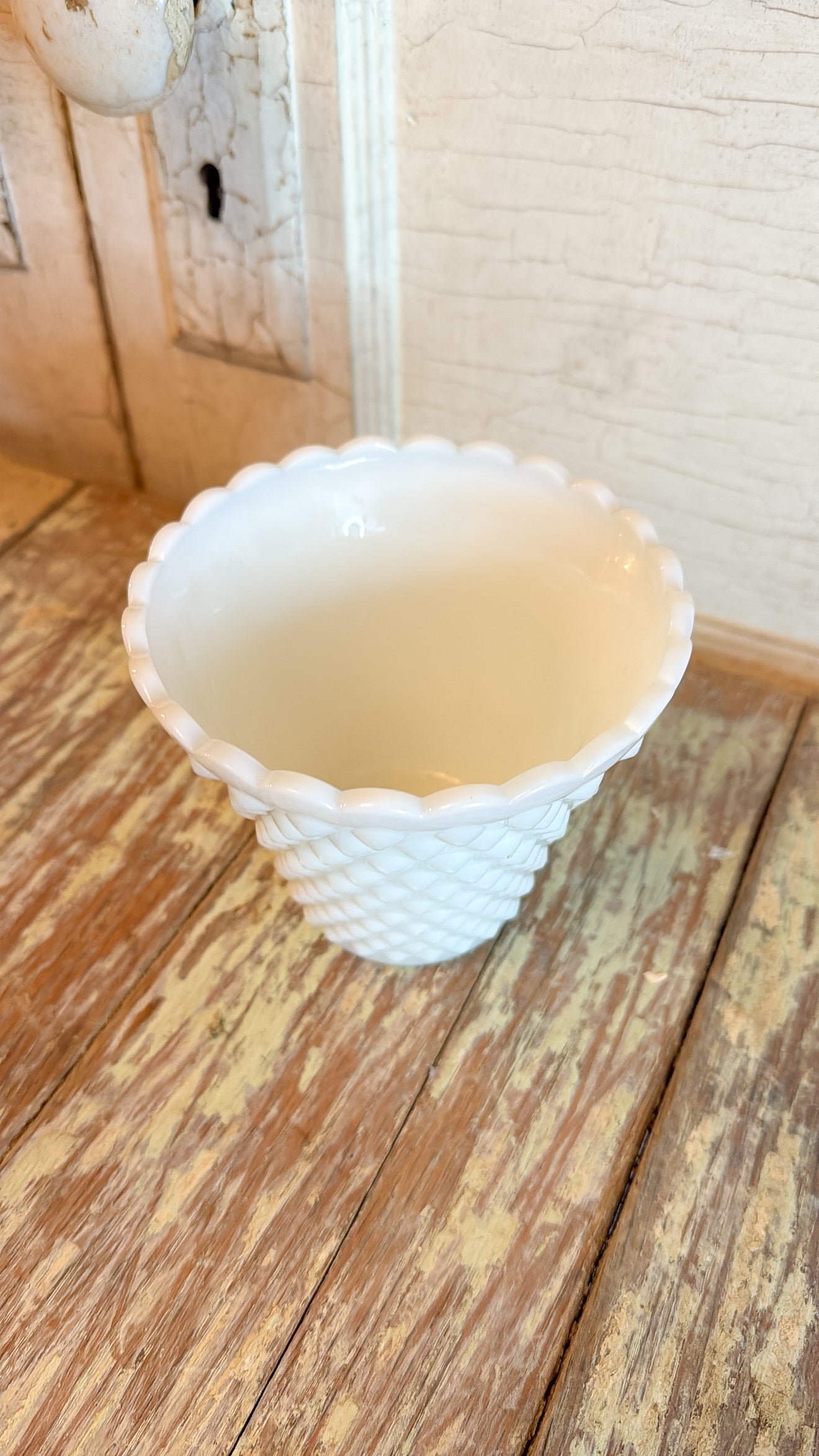 Hobnail Milk Glass Vase