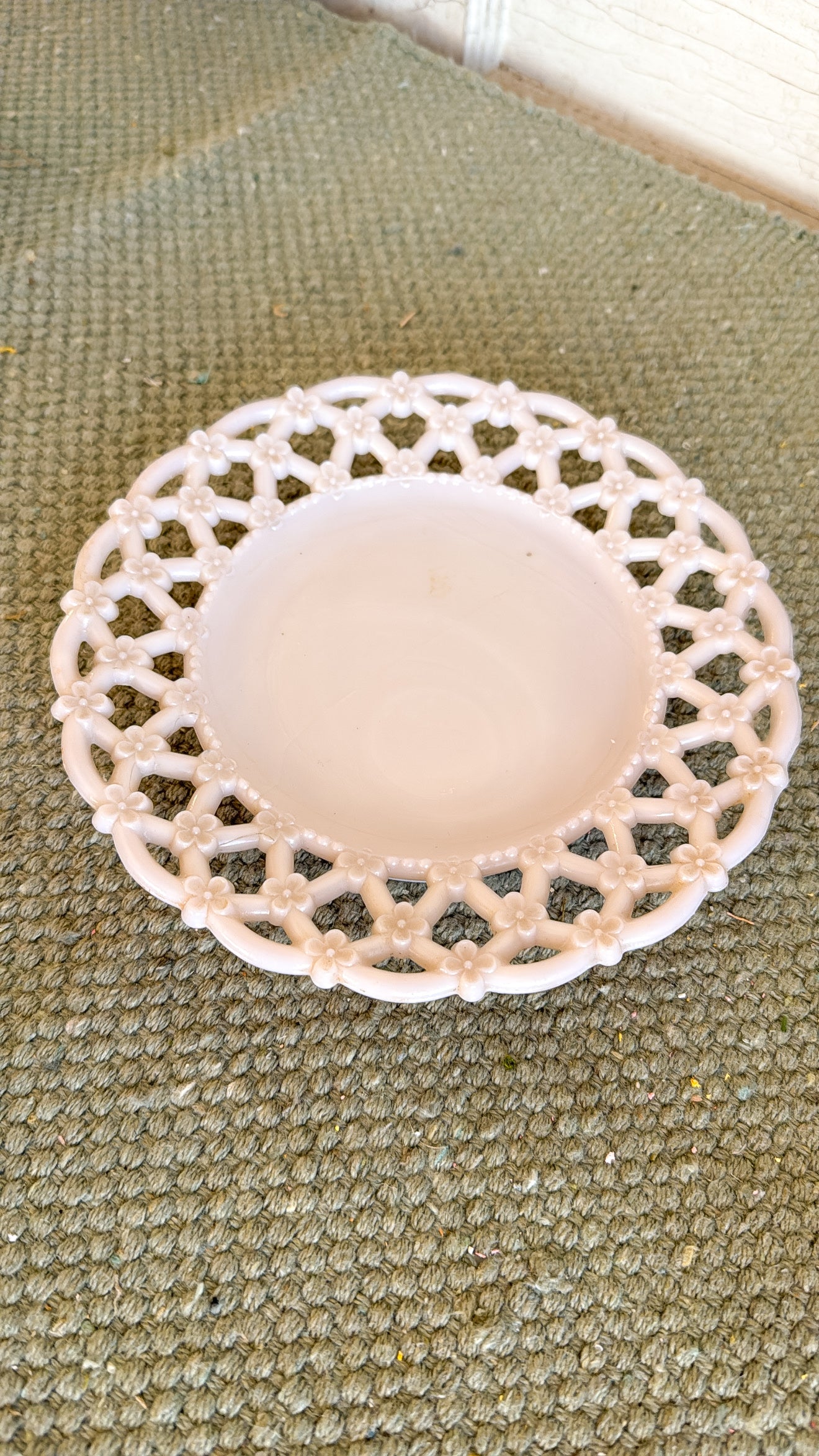 Pink Milk Glass Plate