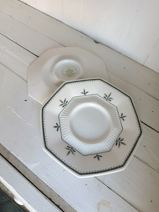 6” Floral Octagonal Ironstone Saucer